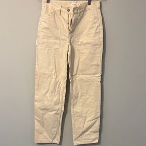 Glassons Women's Cream Wide-Leg Utility Cargo Pants